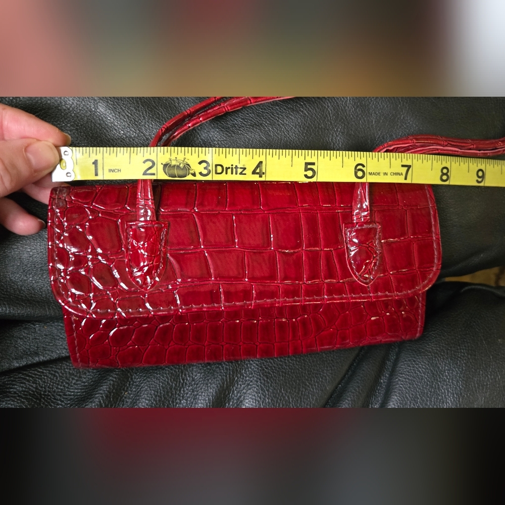 HOST PICK! 🎉🎊 Elle Red Croc-Embossed Mini Bag 8"×4" - Picture 5 of 7